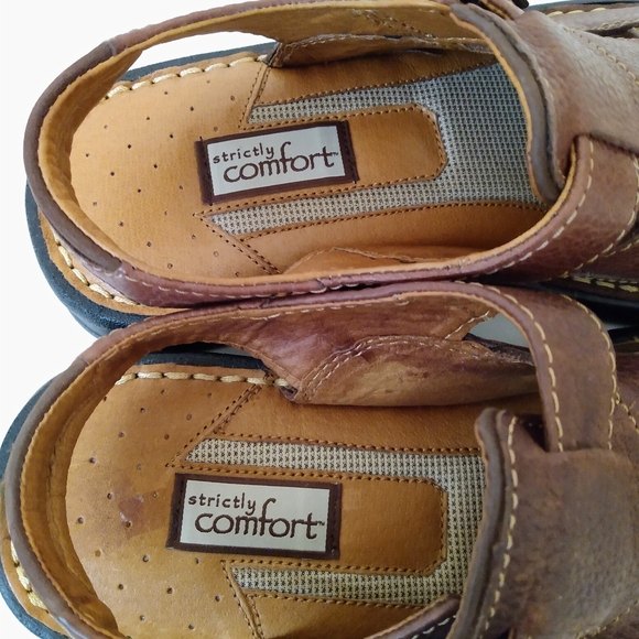 Strictly Comfort Brown Leather Sandals sz 9 M NWT - Picture 3 of 6